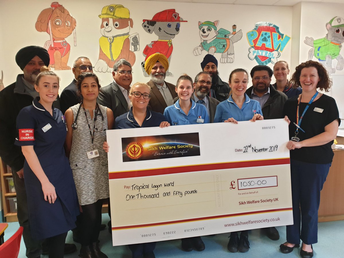 Our very generous and loyal supporters from the Sikh Welfare Society came in to see us today to present our children's wards with Argos vouchers totaling £1,050.00, donated by their members! Thank you once again gentlemen - let's give them a retweet everyone! <a href="/SikhWelfareSoc/">Sikh Welfare Society</a>