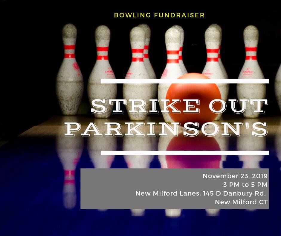 ParkinsonsCT's tweet photo. Strike out Parkinson's Disease
Bowling Fundraiser in New Milford
Tomorrow, November 23!!

145-D Danbury Road New Milford, CT. 860-350-2695
November 23, 2019 3-5 pm
Cost: $20 per person ($25 day of event) (includes shoes)
860-350-2695 - for any questions

Everyone  welcome! https://t.co/JdN9VIEKpF