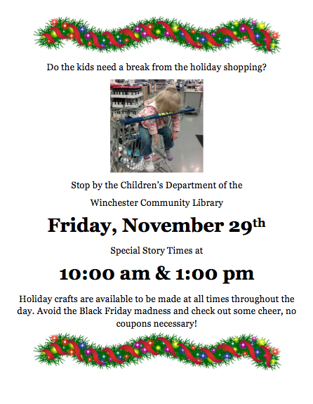willardelem's tweet photo. Check out the following opportunity from our friends at the Winchester Public Library. https://t.co/6NQxOYHuby