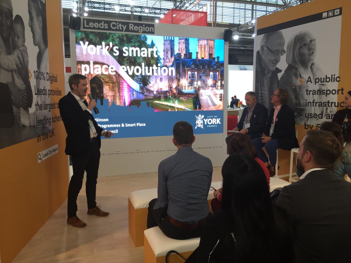 Dave Atkinson, Head of Programmes and Smart Place at City of York Council, gave a great talk at the LCR stand in Barcelona on smart city and transport innovation being delivered in York. Insights that could usefully be shared across many other cities in the UK. #smartcityexpo