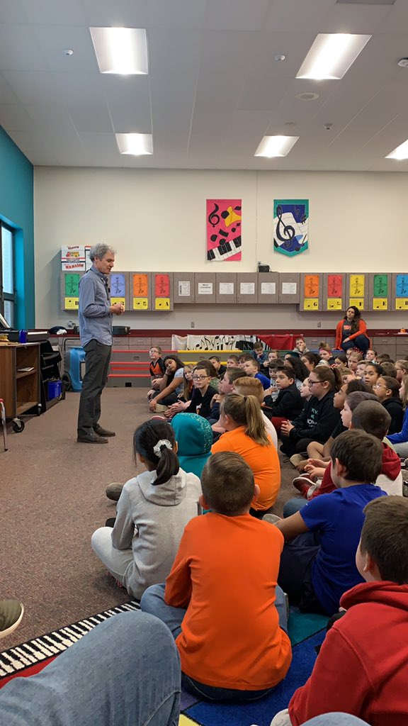 Grade4_LafTribe's tweet photo. Dave Ruch performing Native American Songs presentation for LaFayette Intermediate 4th graders. #LaF4thGrade #PrideInOurTribe https://t.co/HdrGccoZsl