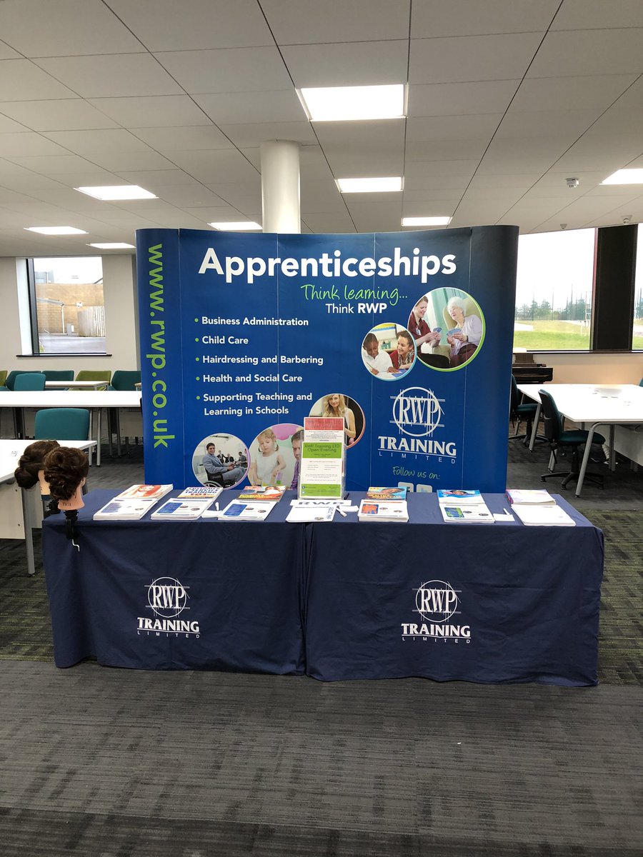 rwptraining's tweet photo. All set up and ready for the Inspira Workington event. Looking forward to meeting everyone. #inspira #rwptraining #apprenticeships #careers https://t.co/j3ask9Dd35