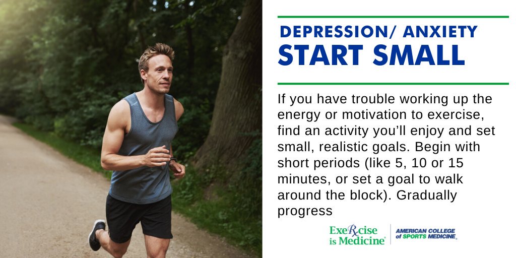 EIMnews's tweet photo. Studies show that physical activity can reduce symptoms of depression and anxiety as effectively as medication—and without unwanted side effects. Even a little bit of lower-intensity activity can help. 

Learn more: https://t.co/Eu8wKprMXB https://t.co/lyOrrruwnk