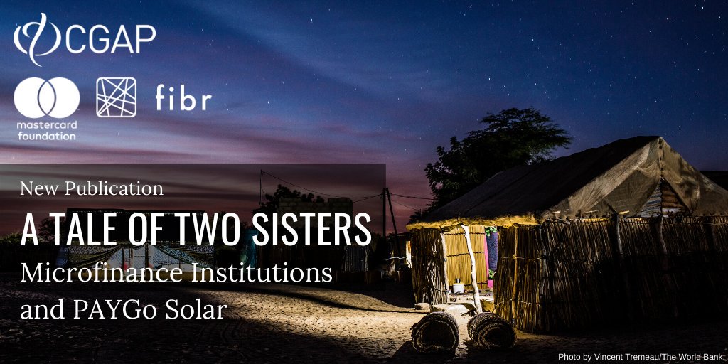#Microfinance groups @Baobab_Group &amp; <a href="/FINCA/">FINCA</a> are exploring how #PAYGo financing can help reach more clients. 

New pub from <a href="/CGAP/">CGAP</a> <a href="/MastercardFdn/">Mastercard Foundation</a> <a href="/FIBR_BFA/">FIBR</a> highlights their work w/ PAYGo #solar subsidiaries in #Africa. #EMW2019 ow.ly/JE1P50xg3lg