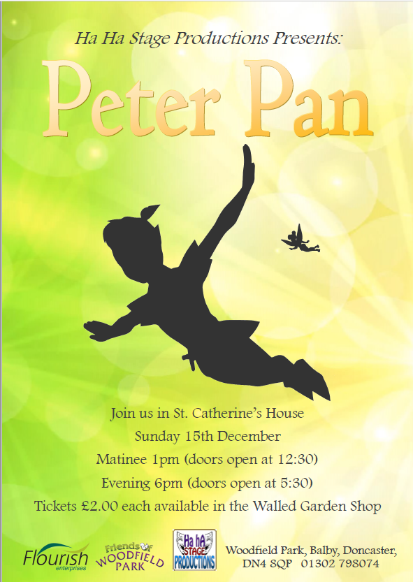 Flourish_Ent's tweet photo. Join us in St. Catherine's House on Sunday 15 December for Ha Ha Stage Production's #pantomime, #PeterPan. Tickets go on sale Monday 25 November. See poster for full details: #doncasterisgreat #NHS @rdash_nhs https://t.co/AR8JAr5ug9