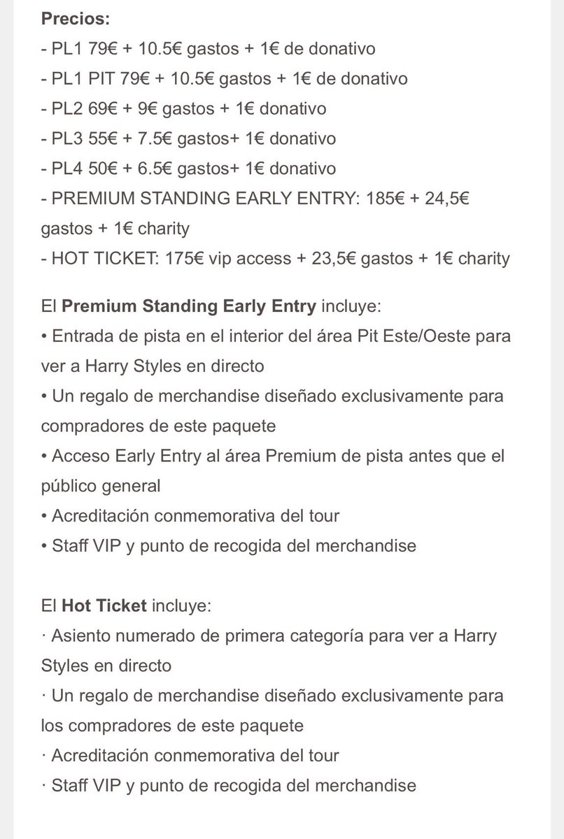 HarryHispanic's tweet photo. -PIT ESTE Y OESTE: Entradas premium y entradas PL1 PIT 
-RESTO DE PISTA Y PRIMERA PLANTA: Entradas PL1 y entradas Hot
-SEGUNDA PLANTA: Entradas PL2
-TERCERA PLANTA: Entradas PL3
-CUARTA PLANTA: Entradas PL4 https://t.co/2Ei16BYthz