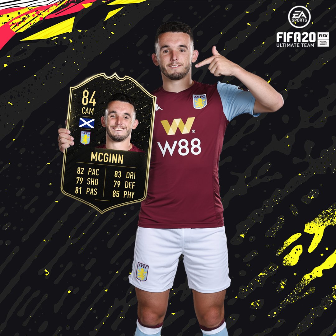 AVFCOfficial's tweet photo. Another @EASPORTSFIFA #TOTW appearance for @JMcGinn7! 🔥

#AVFC #FIFA20 https://t.co/pmStzUhgoQ