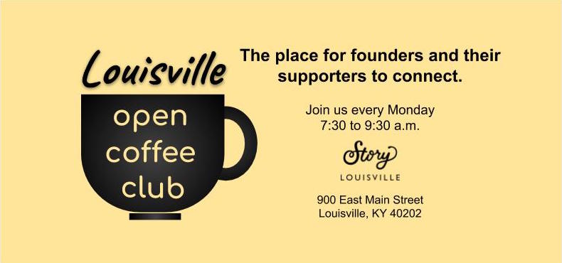 OpenCoffeeLou's tweet photo. FOUNDERS: Join us at Story Lou for Louisville Open Coffee Club to get support, commiserate, and making new connections. It's the place for startup founders to be! See you there! https://t.co/h0xThetbK8 #founders
#entrepreneurs #startupcity #louisville https://t.co/UvJfDy11lQ