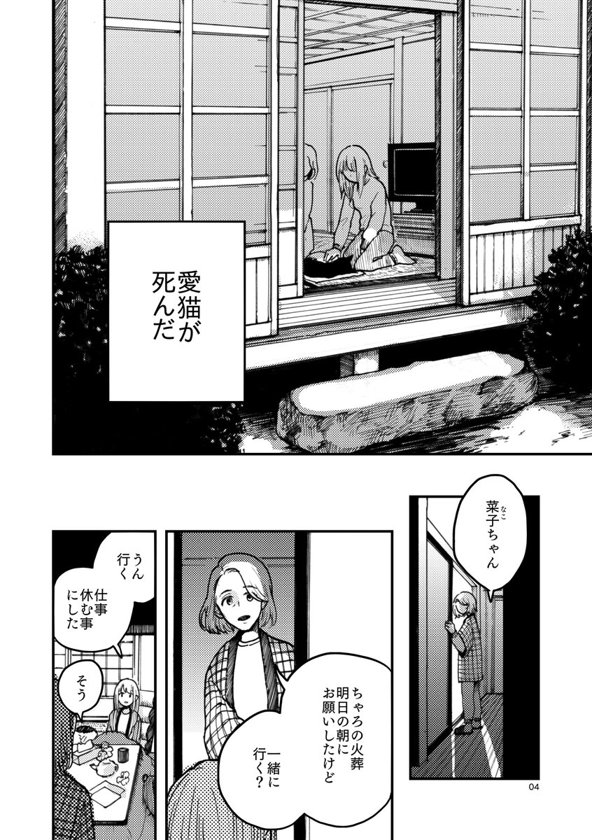 #COMITIA130頒布作品 
愛猫を亡くした夜に高校時代を思い出す女の話です(1/2) 