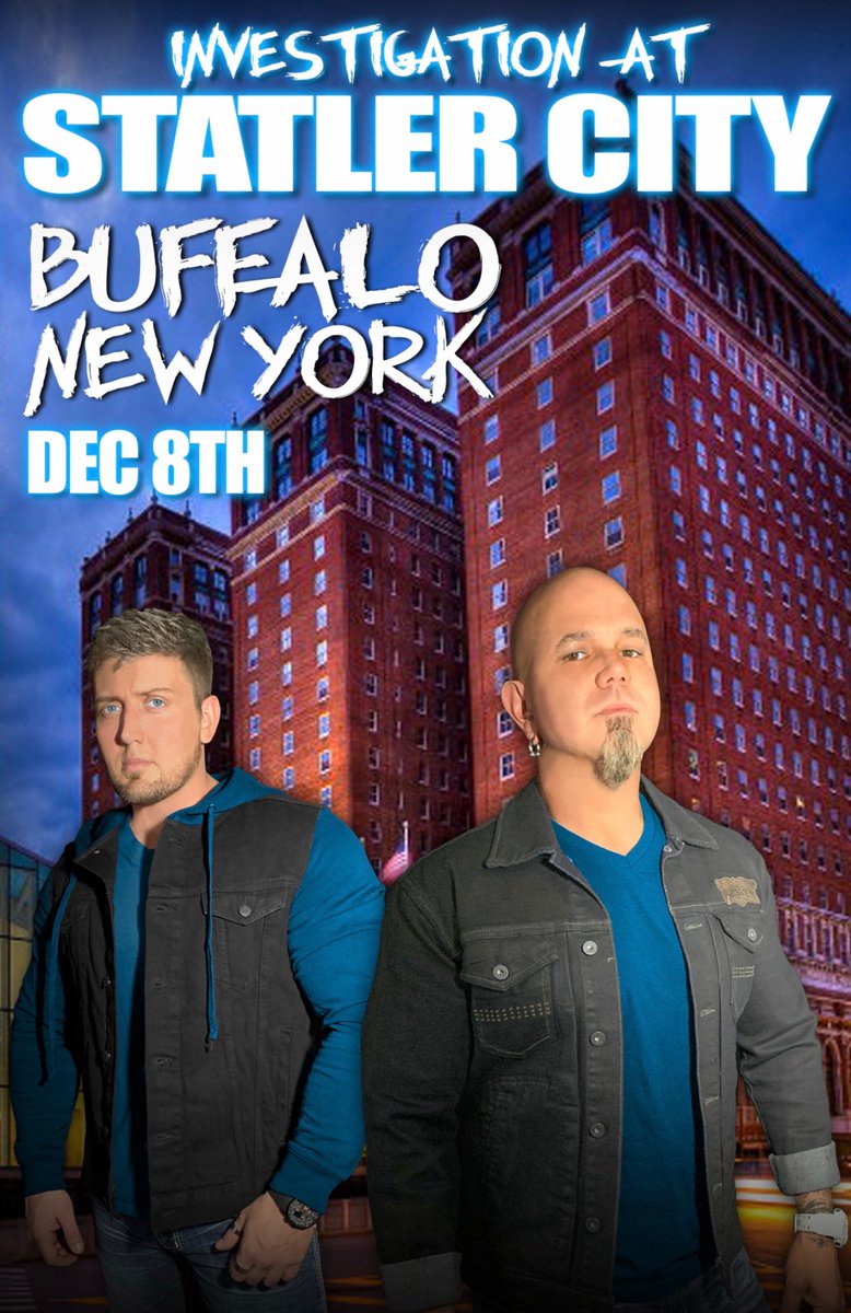 TNWRAITHCHASERS's tweet photo. π₯πππππ πππ ππππ!π₯
On December 8th @ChrisTWC & @Mike_TWC will be in Buffalo New York to investigate Statler City!
WANNA JOIN THE HUNT?
ππ‘πππ π©ππ π‘ππ£π ππ€π§ π©πππ ππ©π¨ & ππ£ππ€:
https://t.co/pRx1GKamtp
#WraithTour2019 https://t.co/iNEuGQu7i5
