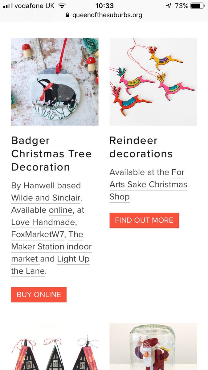 I’m thrilled that my ceramic badger Christmas decoration has been included in the @queensuburbs Guide to Christmas in Ealing! Find them at @FoxMarketW7 @LoveHandmadeW13, Light Up the Lane in Pitshanger (@JJM_Ealing) & @EtsyUK 🦡 queenofthesuburbs.org/christmas-in-e… #ealing #Christmas #London