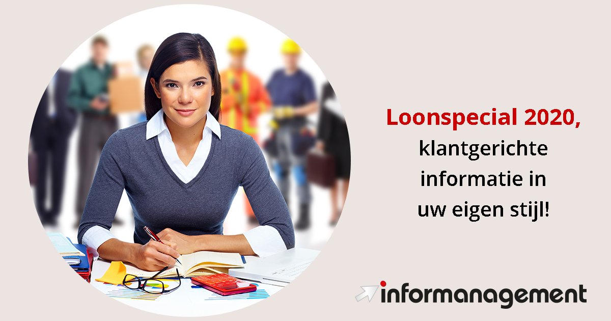 Informgt's tweet image. In januari geven wij de Loonspecial 2020 uit. Deze overzichtelijke brochure bevat relevante loonactualiteiten van het nieuwe jaar in kaart zijn gebracht. Uiteraard ontbreken ook de belangrijkste kengetallen voor 2020 niet.
