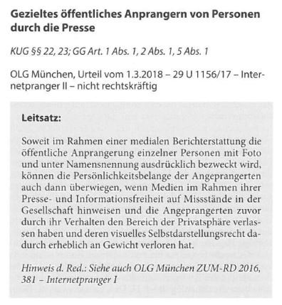 winfriedveil's tweet photo. @rls2493 @AlexAmtmann @HaiMatth @ch_w_eggers @awoka_de @XING_de Wieder anders hingegen OLG München im Fall des #Internetpranger-s der #Bild-Zeitung: https://t.co/z6apkDHzuw