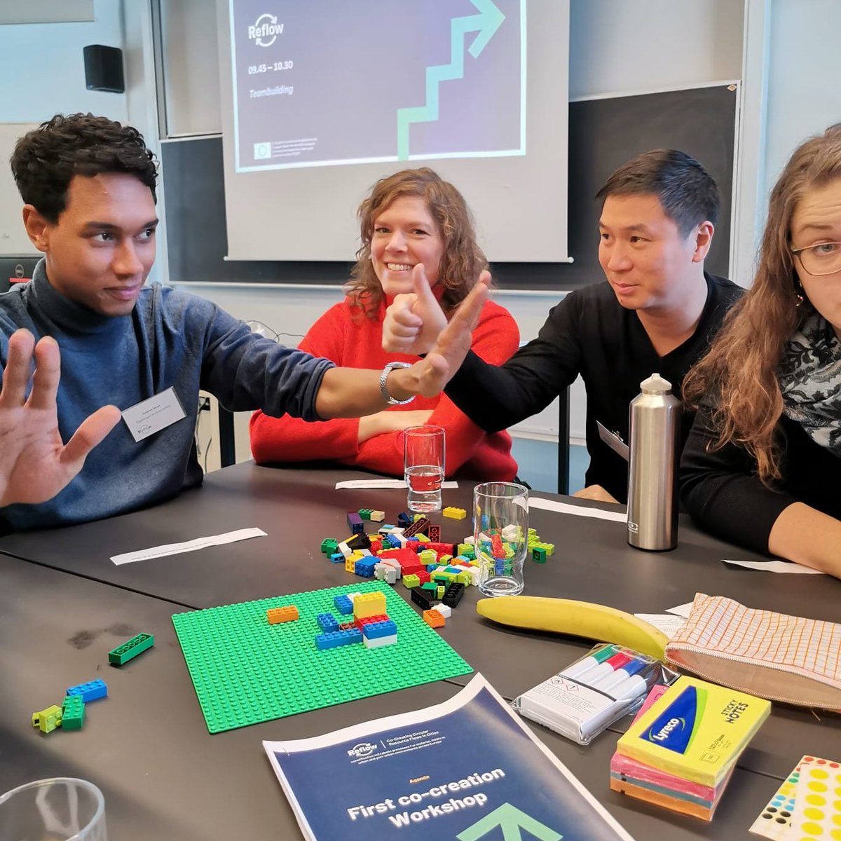 Today our 1st #CoCreation workshop began in #Copenhagen ! ~50 members &amp; stakeholders started things off with a silent, lego #teambuilding activity led by #REFLOWproject member <a href="/waag/">Waag Futurelab</a>. What will they do next 🧐? #circulareconomy