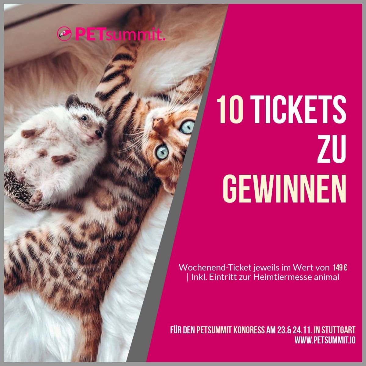 Gewinnspiel PETsummit Ticket - eepurl.com/gKmdTz