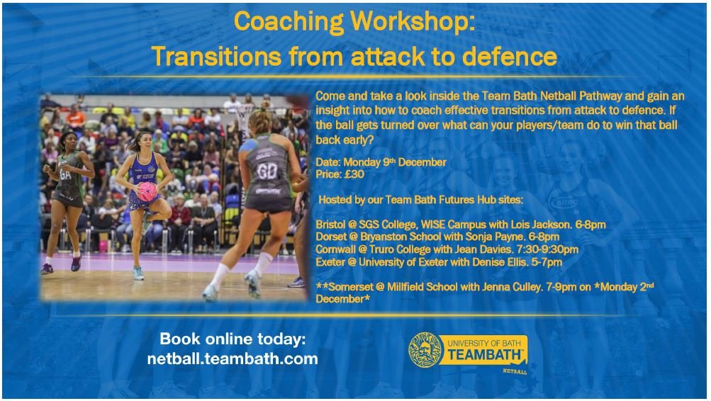 TeamBathNetball's tweet image. COACHING WORKSHOP!

Our latest coaching workshop hosted by our @TeamBathNetball Hub sites is open for booking ⬇️

#Netball
#Coaching

store.bath.ac.uk/product-catalo…
