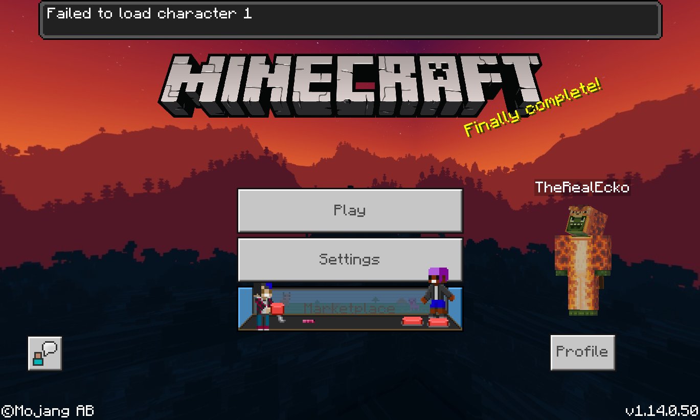Scott Eckosoldier On Twitter I Get This Error Across All Bedrock Platforms Even Minecraft Earth My Skin Loads Fine Is It A Bug Https T Co Rgzcznnm75 Twitter