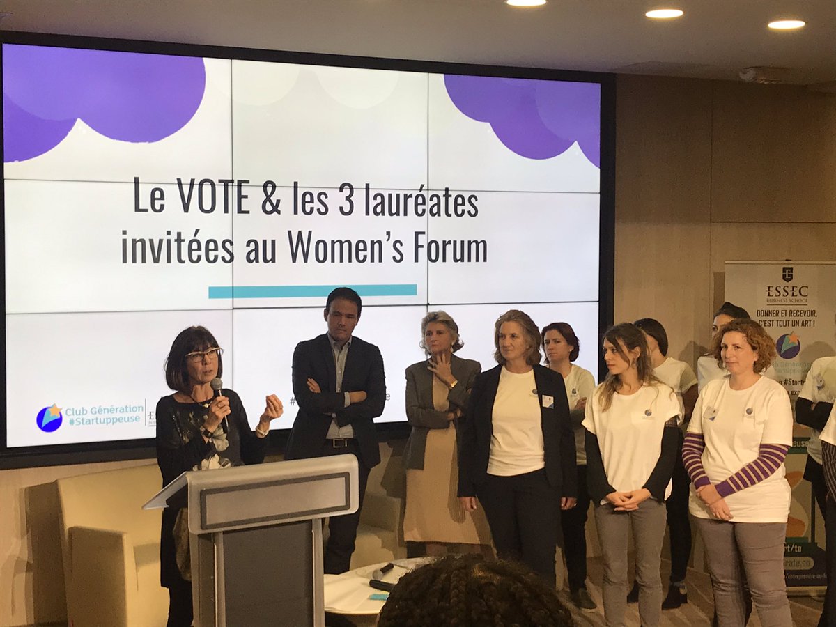 SoniaTrocme's tweet photo. Résultats du Hackasprint du #ClubGENStartuppeuse de @vdbeaufort en partenariat avec le @Womens_Forum en presence de Chiara Corraza et @cedric_o ! Fière d’accompagner @StartupForKids et en tant que mentor d’ #impact! https://t.co/GDnovPRQ6Q