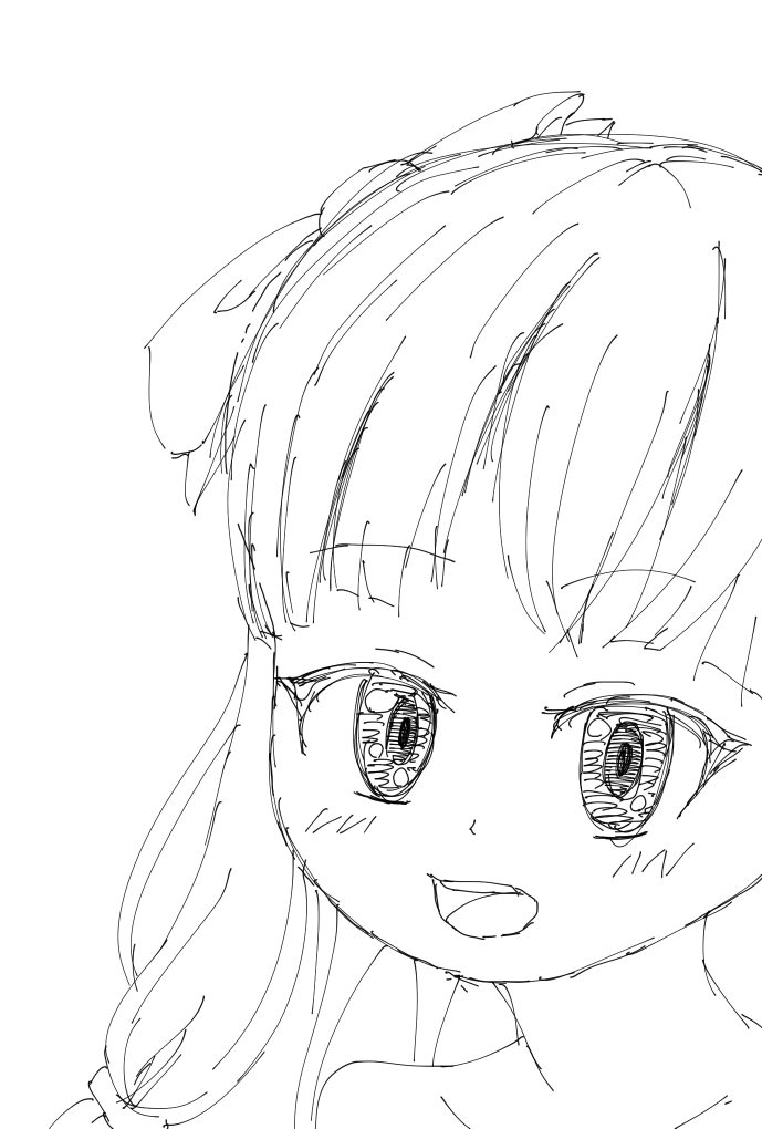 仕事忙しいし絵も上手く描けないから、書き慣れた角度の葵ちゃんを描いて心を癒す 