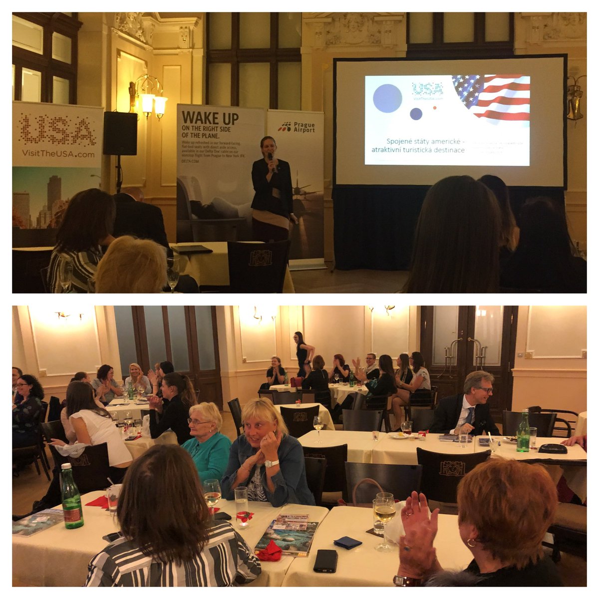 Export2Europe's tweet photo. The @PragueAirport Roadshow makes it’s way to Pilsen, highlighting #traveltoUS. Pilsen is the famous beer town liberated by U.S. Army Gen. George Patton in WW2. #DYK that Birmingham Alabama is Pilsen's sister city? #flyfromPRG #VisitUSACZ https://t.co/n0tKoTvtmM