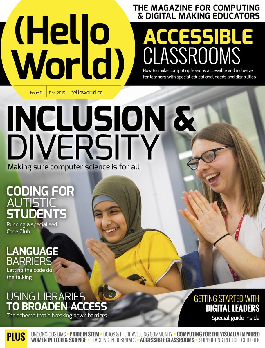 HelloWorld_Edu's tweet photo. The latest issue of Hello World is out NOW! 👊🔥💪 The theme for this issue is 'Inclusion &amp; Diversity', and you can get a hard copy delivered to a UK address for free by subscribing here today: https://t.co/Qo1GePBIZM #helloworldmag https://t.co/rE28LJu8AR
