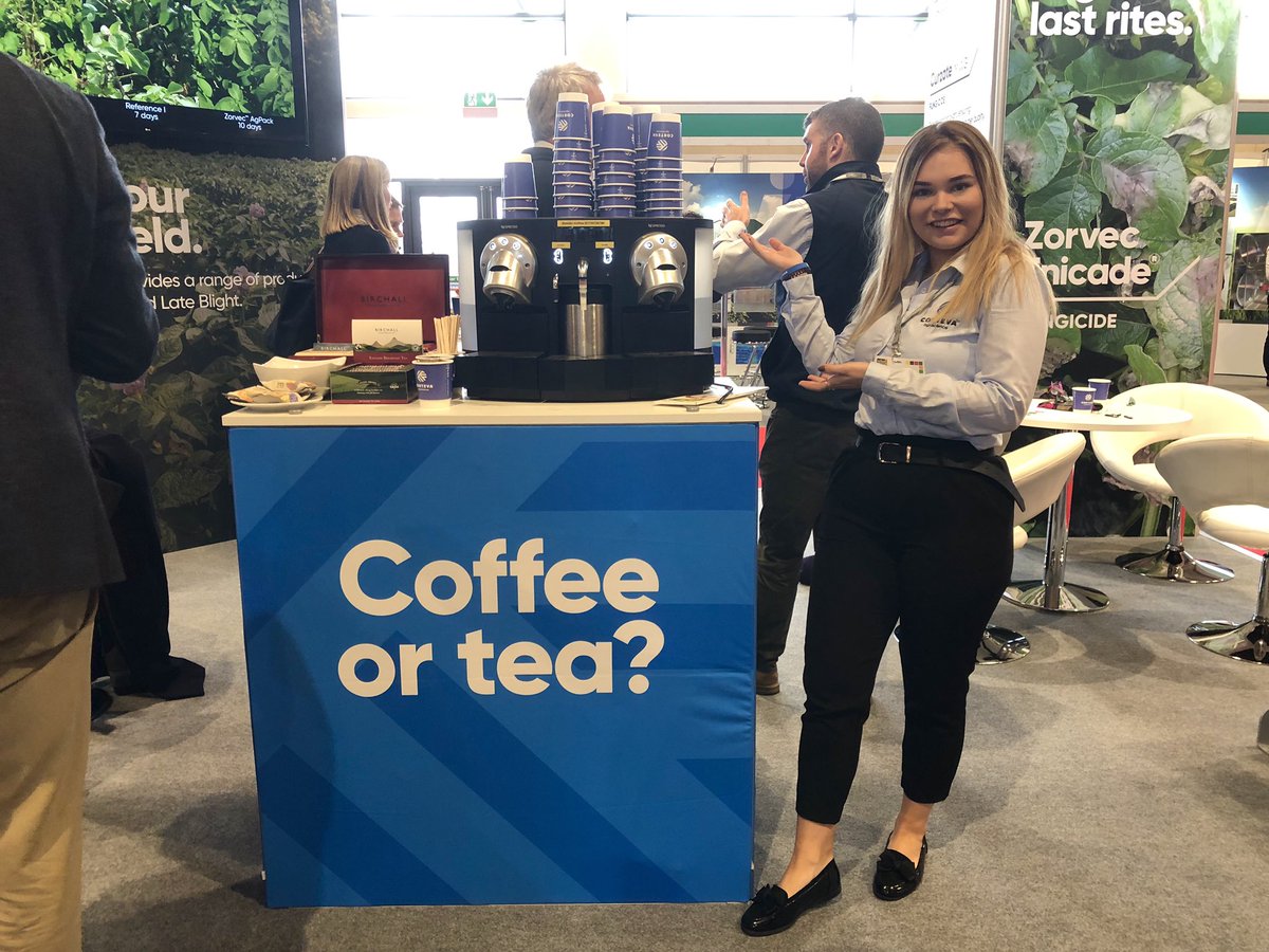 CortevaUK's tweet image. Pick up your masher from Alister and Roger, have a coffee with Weronika or talk to Tom about our competition to win a Microband Air, today at #BP2019 on the Corteva stand. We’re talking about #Zorvec #Vydate #Curzate #Option, join us!