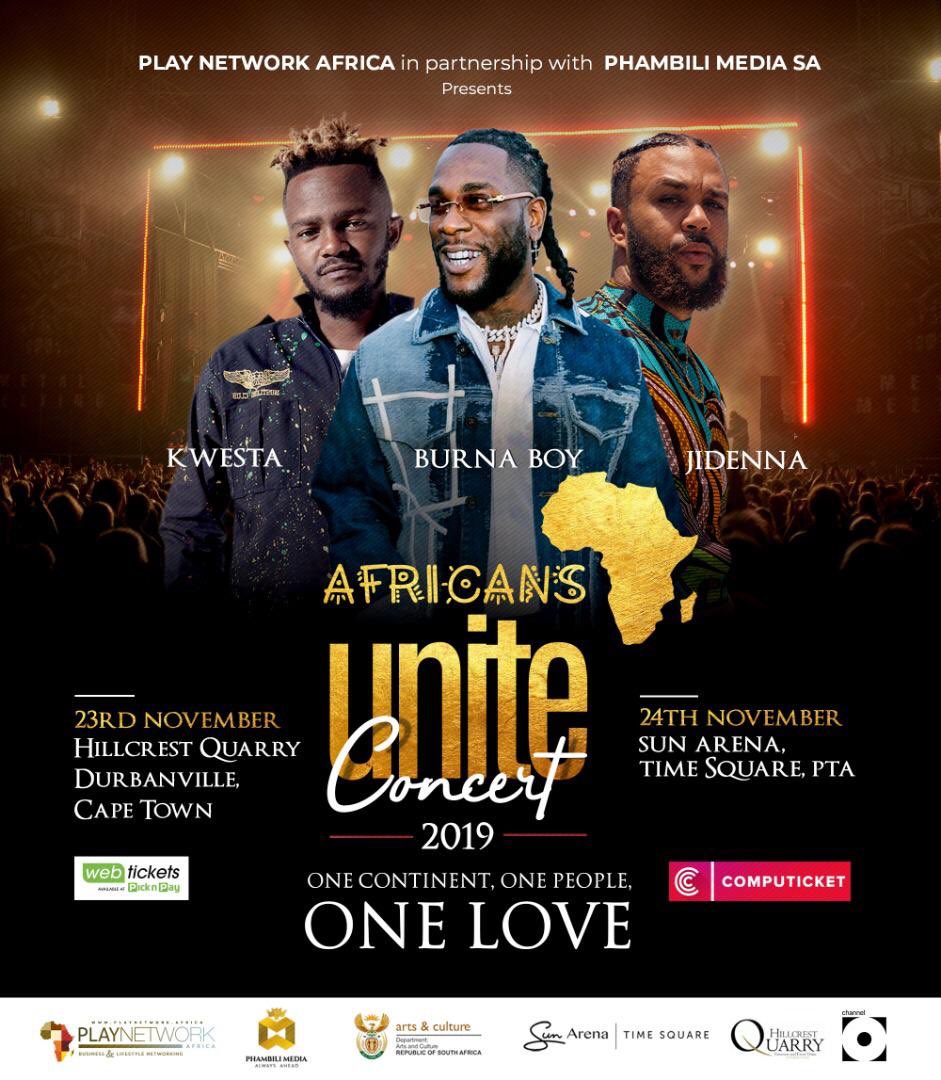 olufemiosinusi's tweet photo. #BurnaBoy’s concerts in #SouthAfrica cancelled due to threat of #violence!! https://t.co/Gj5y68vCCX #Xenophobia #xenophobicattack https://t.co/kl55kqxGBV