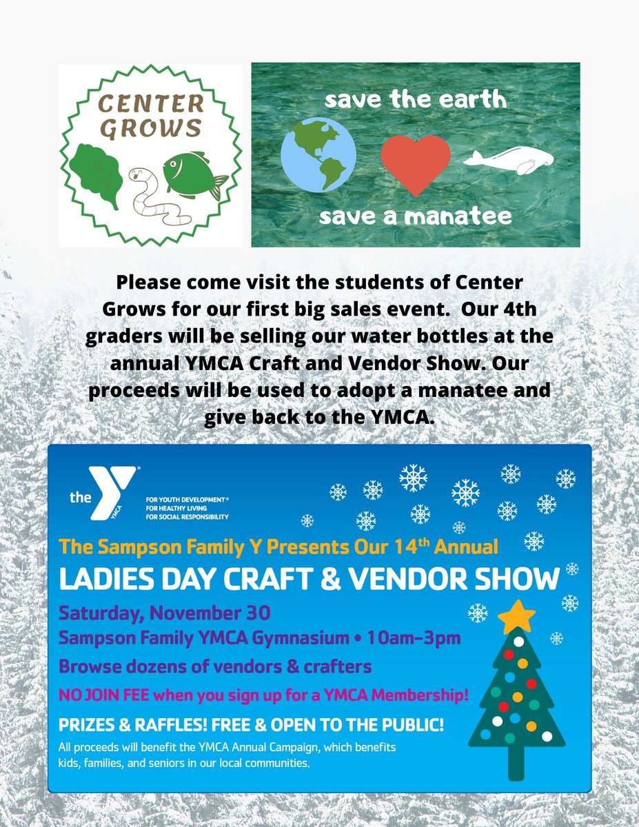 Come visit us at our first selling event <a href="/SampsonYMCA/">Sampson Family YMCA</a>.  We will be selling a variety of earth friendly water bottles designed and made by our 4th graders! @JKPlum1 <a href="/jrpilyih/">𝕁.ℝ. ℙ𝕚𝕝𝕪𝕚𝕙</a> @pbsdsupt <a href="/EdCorps/">EdCorps</a> <a href="/CMDunn45/">Christen M Dunn</a>