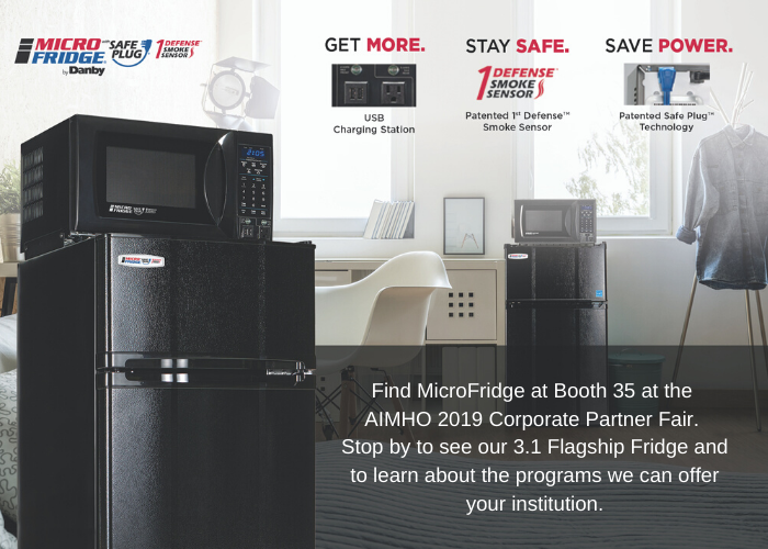 MicroFridge's tweet photo. Join Lisa at the @aimho Corporate Partner Fair, tomorrow hosted by the @UUtah to learn why over 500 colleges and universities choose MicroFridge for their dorms. https://t.co/QS6ChYXbxo