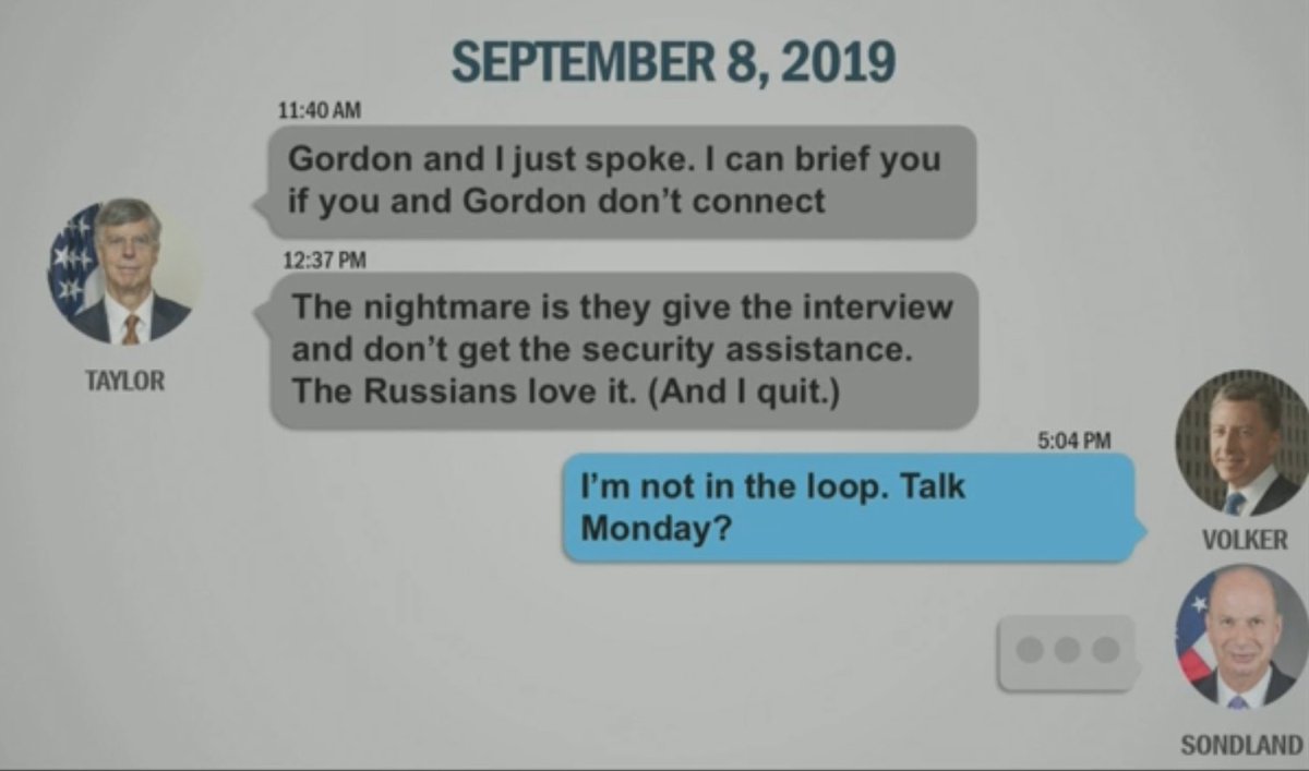 GOLDMAN: So you see where Amb. Taylor is concerned you guys are doing Vladimir Putin's work for him. GORDO: Sure!GOLDMAN: Did you talk to Trump about this?GORDO: Naw, we discussed "logjams." LOL. You're adorable.