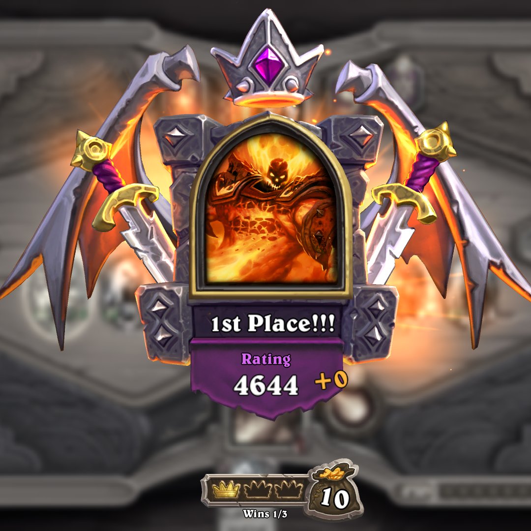 The_T_Man's tweet photo. @PlayHearthstone @TACpodcast ermm...is this a visual bug or is 1st place just not good enough to earn rating anymore? XD https://t.co/4mzMTt6WUN