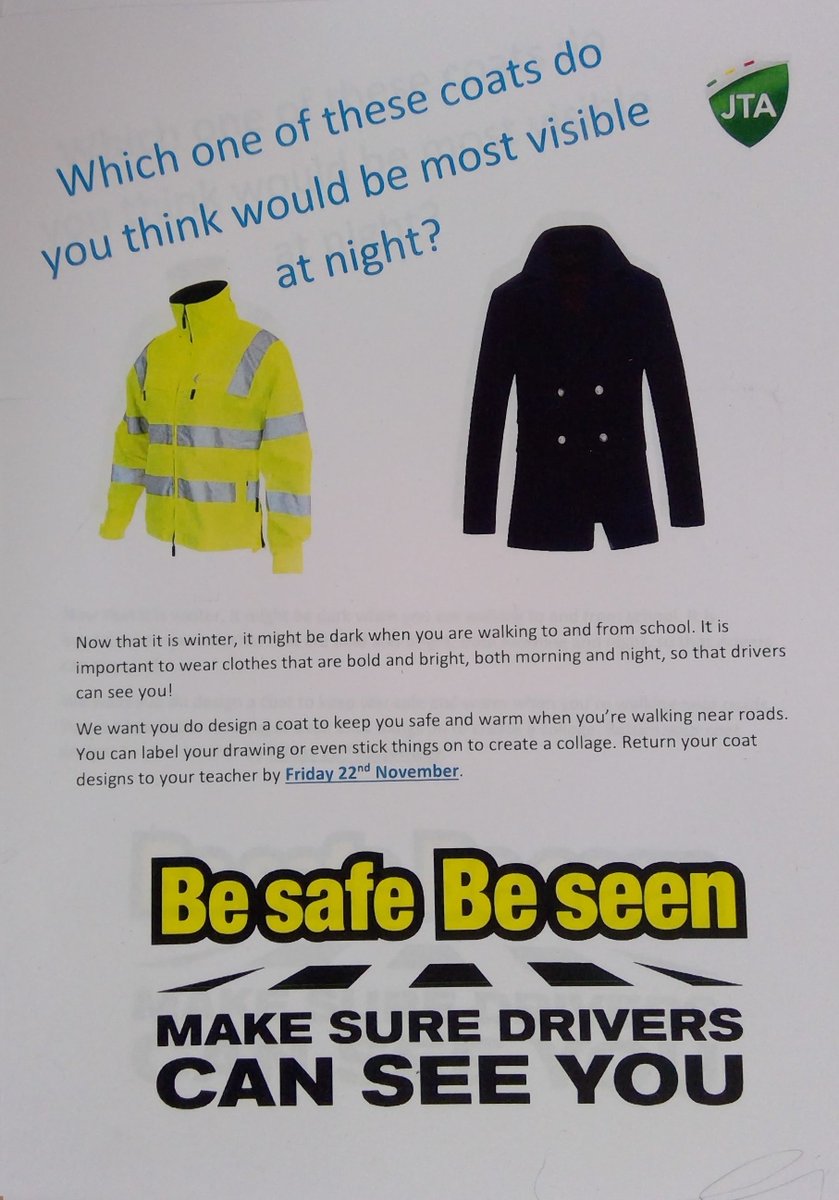 The deadline for the Road Safety competition is this Friday. Remember to include your name and class before giving it to your teacher! #besafebeseen