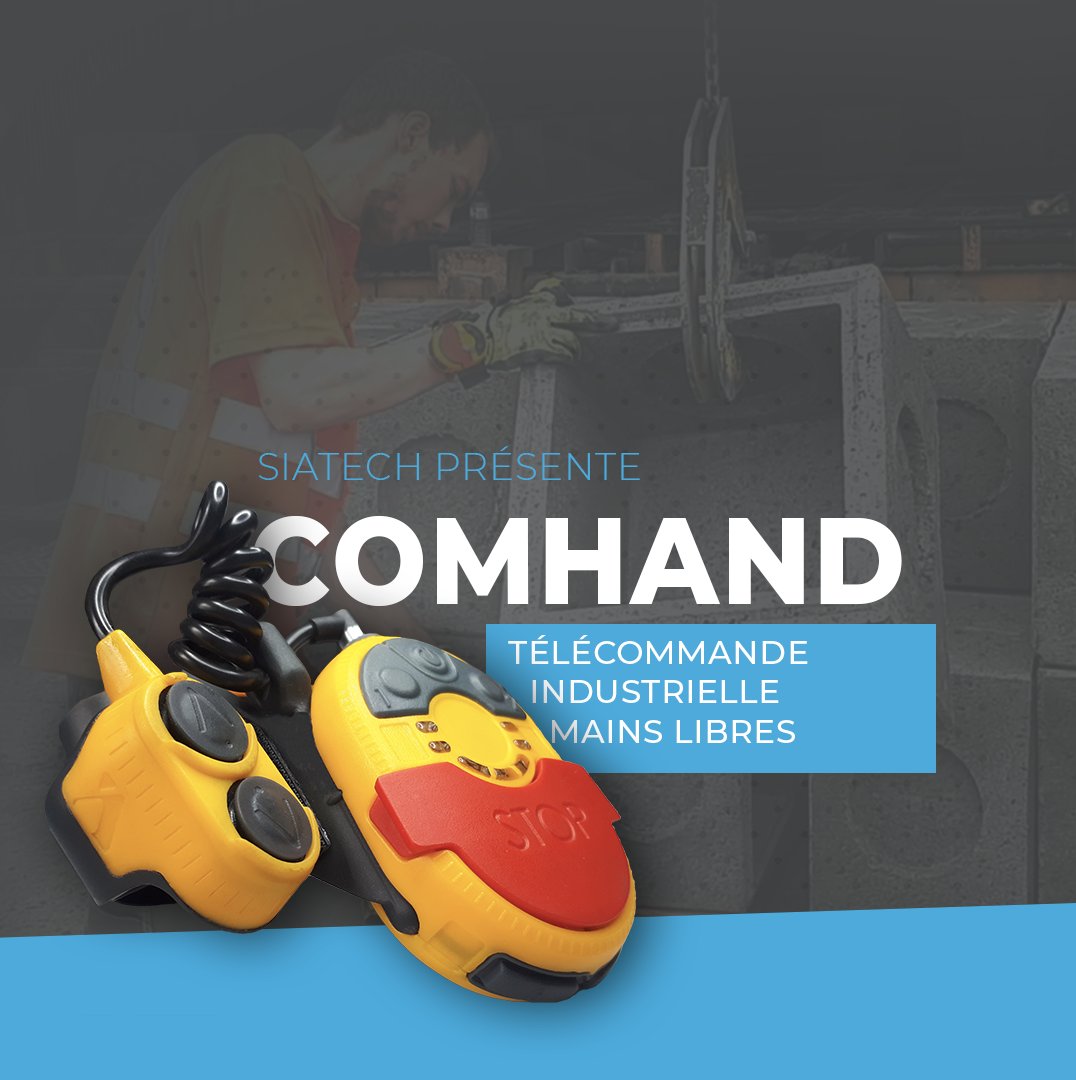 ComHAND : la télécommande mains libres pour le contrôle de vos machines industrielles. Ce système permet de libérer les mains de l'opérateur afin d'améliorer son confort et sa précision dans l'exécution de ses tâches. #industrie #innovation #normandie #technologie #tech #startup