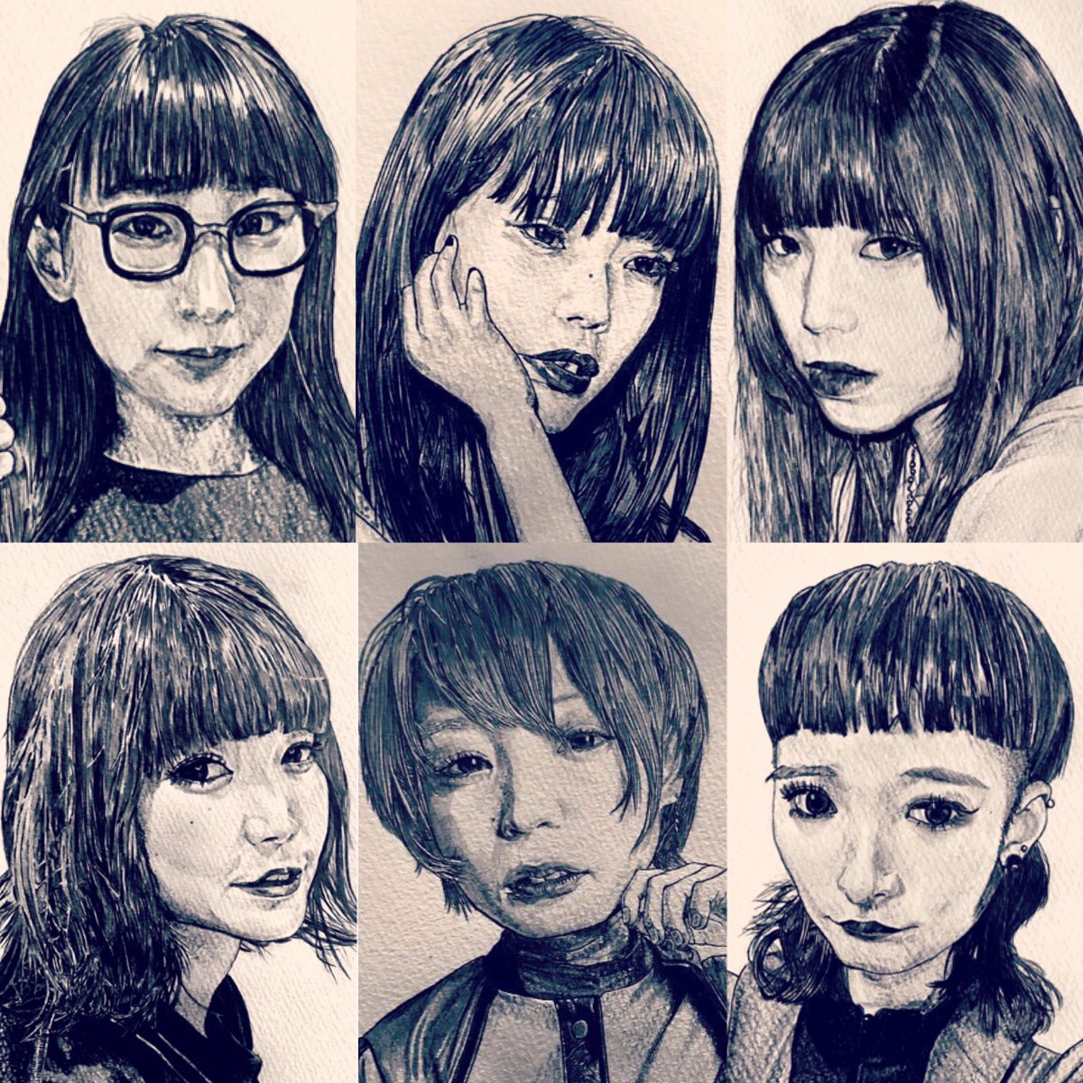 ズマ Twitter પર Bish全員描けた 描いてみた イラスト Illust 絵描き シャーペン シャーペン画 Bish アイナジエンド アイナ セントチヒロ チッチ チッチ リンリン モモコ モモコグミカンパニー アユニ アユニ D ハシヤスメ アツコ