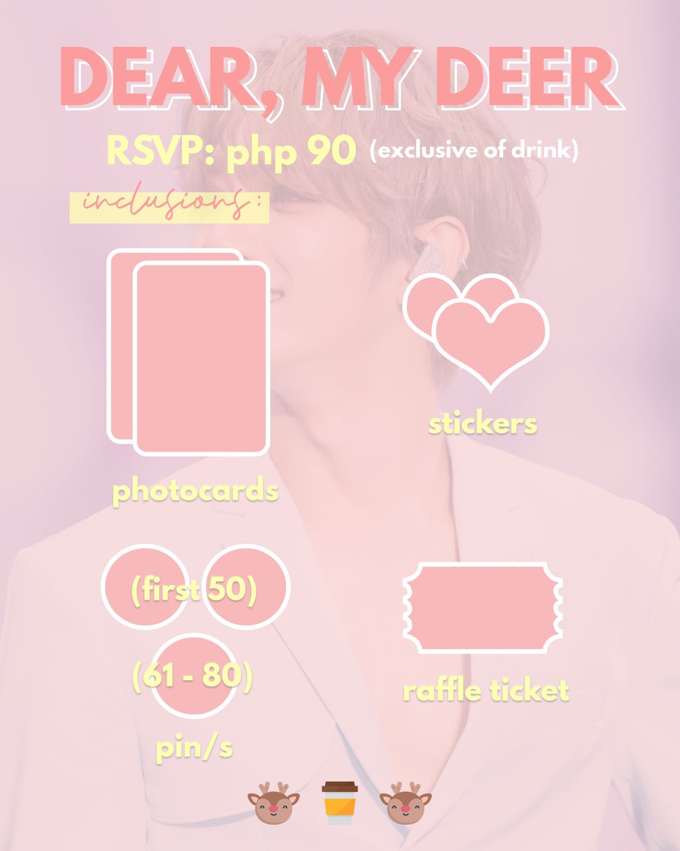 DearMyDeer_PH's tweet photo. 🦌 𝐃𝐞𝐚𝐫, 𝐌𝐲 𝐃𝐞𝐞𝐫 ― a cupsleeve event for SEVENTEEN Joshua's 25th birthday

📍 VENUE: Flamingo Bloom, 4th floor, The Block, SM North EDSA
🗓️ DATE &amp; TIME: December 30, 2019, 1:00pm-5:00pm

RSVP form: https://t.co/pmyukpNEuy 

#조슈아 #JOSHUA #세븐틴 #SEVENTEEN https://t.co/E68bb0005t