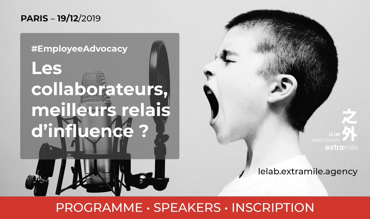 Rencontrer en quelques heures les meilleurs experts sur le sujet de l’#EmployeeAdvocacy et comprendre les projets menés par <a href="/BNPParibas/">BNP Paribas Group</a>, @BouyguesTelecom, @MazarsGroup, <a href="/RolandBerger/">Roland Berger</a>, @SaintGobain, <a href="/GroupeSNCF/">Groupe SNCF</a>, <a href="/SPIEgroup/">SPIE</a> ? 
⚠️RDV le 19/12 à Paris ! ⬇️
lelab.extramile.agency