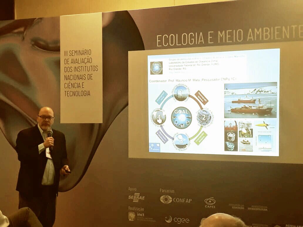 leocfurg's tweet photo. O Dr. Mauricio Mata apresentou a componente oceânica do ❄INCT da Criosfera❄ no III Seminário de Avaliação dos Institutos Nacionais de Ciência e Tecnologia (INCTs), organizado pelo @CNPq_Oficial.
#Leocfurg #CEOCEAN #furg #oceanografia #Furg #capes #inctcriosfera #GOAL #cnpq https://t.co/A1xuByBzb4