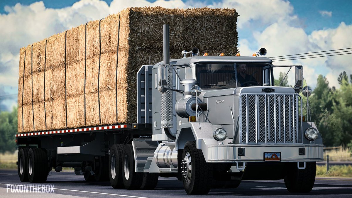 TheFoxOnTheBox's tweet photo. We're back in Utah after a few days rest and heading to Salina with a trailer full of hay. 🇺🇸
Today we're driving something different.. The Autocar DC!
⏯️ https://t.co/Nn30gGPBP5
#ATS #AmericanTruckSimulator #UtahDLC @SCSsoftware https://t.co/HC16bCKpf7