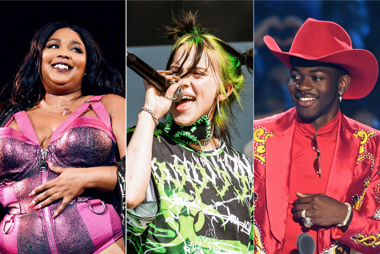 RollingStone's tweet photo. #GRAMMYs 2020: Lizzo, Billie Eilish and Lil Nas X lead nominee list and will face off against Bon Iver, Lana Del Rey, Ariana Grande, H.E.R. and Vampire Weekend for Album of the Year https://t.co/fdGEJqiLj6 https://t.co/3ShnwJlfHt