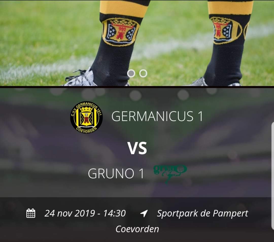 Zondag 24 november speelt Germanicus 1 tegen Gruno 1.
Aanvang wedstrijd 14:30 uur.
#coevorden #cvvgermanicus #vvgruno