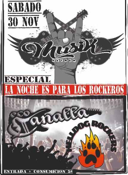 Sabado 30 de Noviembre
Apertura de puertas 22,30
Comienzo de concierto 23,00
Entrada: 5€+consumición

<a href="/HellDogRockers/">Hell Dog Rockers</a>