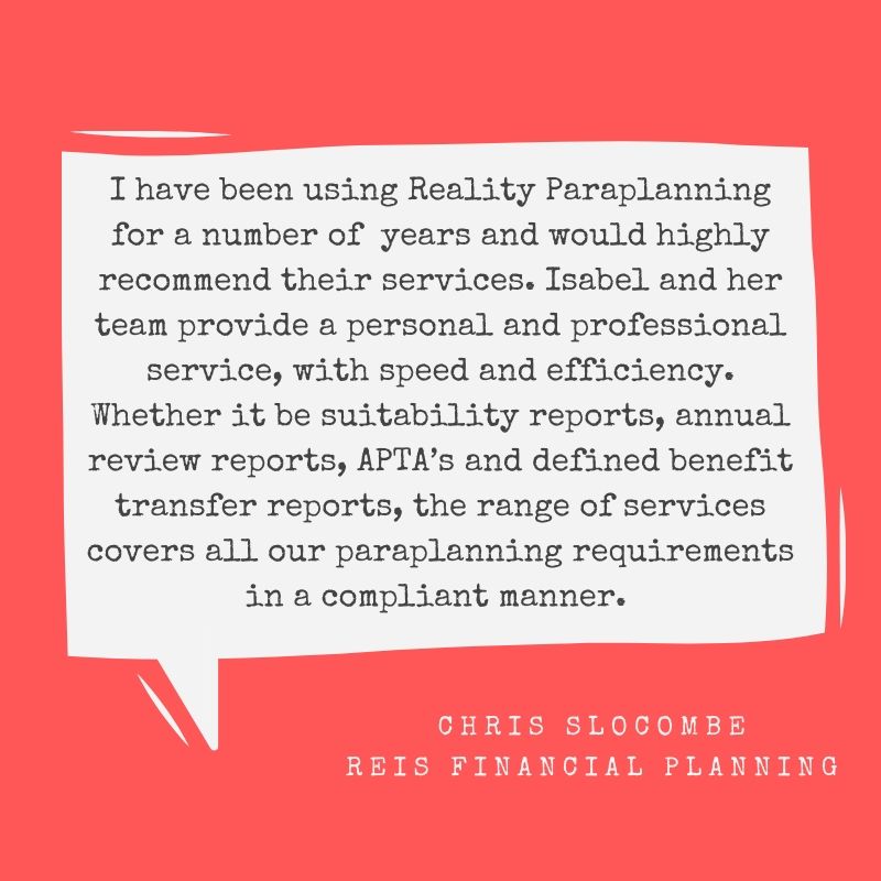 Are you in touch with Reality? Kind words here from a firm that is...…………….. #paraplanning