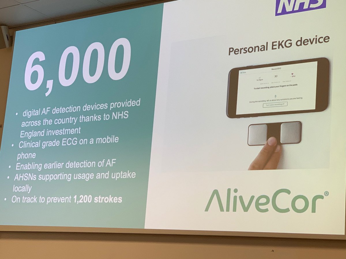 MagillSymposium's tweet photo. 91%  of UK adults have smart phones (fastest growing user number those over 75) - how can the NHS make use of this ?  Perhaps #AliveCor - clinical grade ECG on a smartphone ?@tara_donnelly1 @MagillSymposium @ChelwestFT @mvizcayc #Magill2019 https://t.co/MmwBCb9JUr