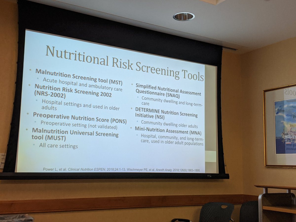 Duke Geriatrics (@dukegeriatrics) on Twitter photo Duke Center for Geriatric Surgery Biweekly Research meeting: <a href="/KathrynNStarr/">Kathryn Porter Starr, PhD, RD</a> presents on pitfalls of identifying and optimizing pre-op malnutrition in older adults. Many pitfalls: lack of universal screening, less protein intake. Key take away: Albumin not sufficient to screen! Duke Center for Geriatric Surgery Biweekly Research meeting: <a href="/KathrynNStarr/">Kathryn Porter Starr, PhD, RD</a> presents on pitfalls of identifying and optimizing pre-op malnutrition in older adults. Many pitfalls: lack of universal screening, less protein intake. Key take away: Albumin not sufficient to screen!