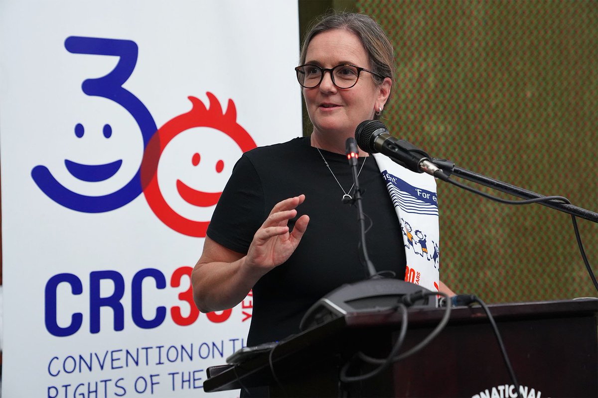 unicefzambia's tweet photo. "When I hear you speak, I know that not only the future, but the present are in safe hands, and you are ready and eager to shape the world around you" - UNICEF's @noalaskinner at the #WorldChildrensDay finale of the National Children's Summit. #CRC30Zambia #ForEveryChild https://t.co/vJ8EIey4QL