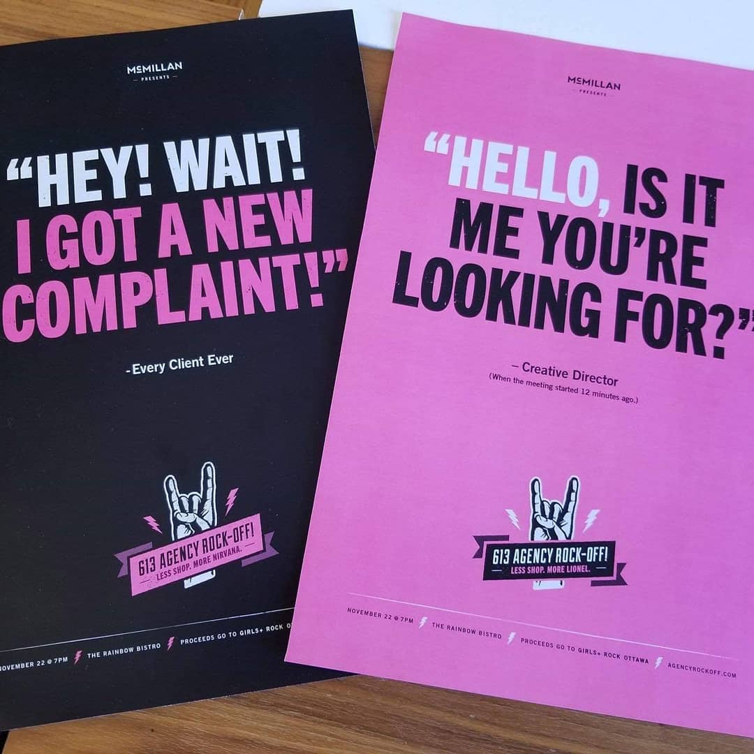 📣 THIS FRIDAY @ 7PM 📣
Come out to <a href="/RainbowBistro/">The Rainbow Bistro</a> to watch six different Ottawa agencies give it their all on-stage for Ottawa's only interagency battle of the bands! ⚡️🤘 #ottawaevents

Tickets are almost SOLD OUT, so don't wait to get yours here: 
eventbrite.ca/e/613-agency-r…