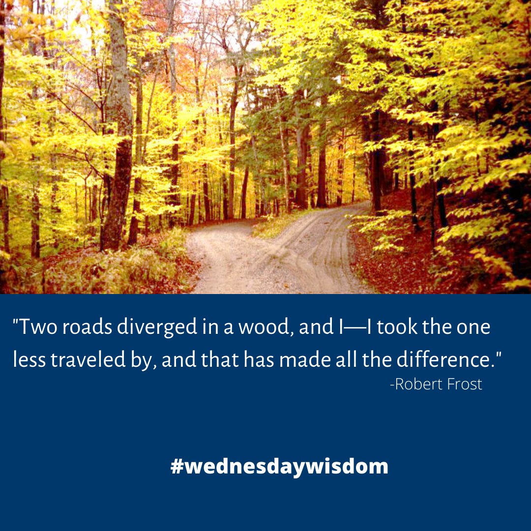 Taking the road less traveled through life could make all the difference. #WednesdayWisdom #UTC