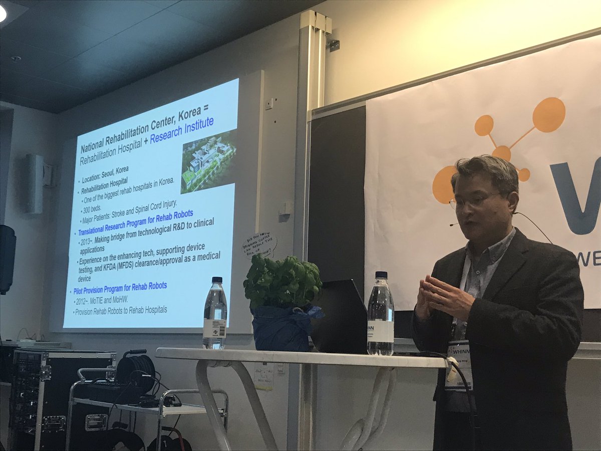 jstrandbech's tweet photo. Onwards to Dr.Won-Kyung Song from the national #rehabilitation centre of Korea. Here with the help of @ICDK_CPH in #Seoul.
Focus on robots for #rehabilitation
All that and more, at #whinn #RobotsAndDrones https://t.co/s3BGG6zI7F