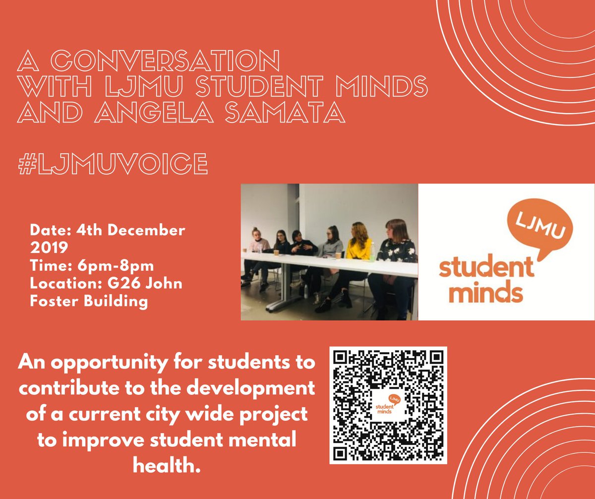 StudentMindsLJM's tweet photo. 📢Exciting announcement! 📢

After the success of our panel last year we are hosting another one on the 4th December 💡

You can scan the QR code or follow this link to get your FREE ticket:  https://t.co/NvnkMUDnU5 https://t.co/v96PRxD4JN