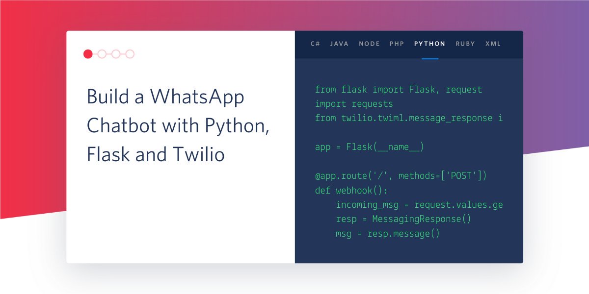 fullstackpython's tweet image. Build a WhatsApp Chatbot With Python, Flask and @Twilio, by @miguelgrinberg twilio.com/blog/build-a-w…